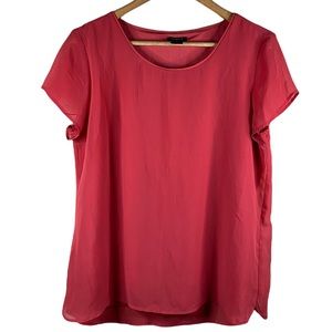 Ann Taylor Red Chiffon Blouse with Lining Womens Size Medium